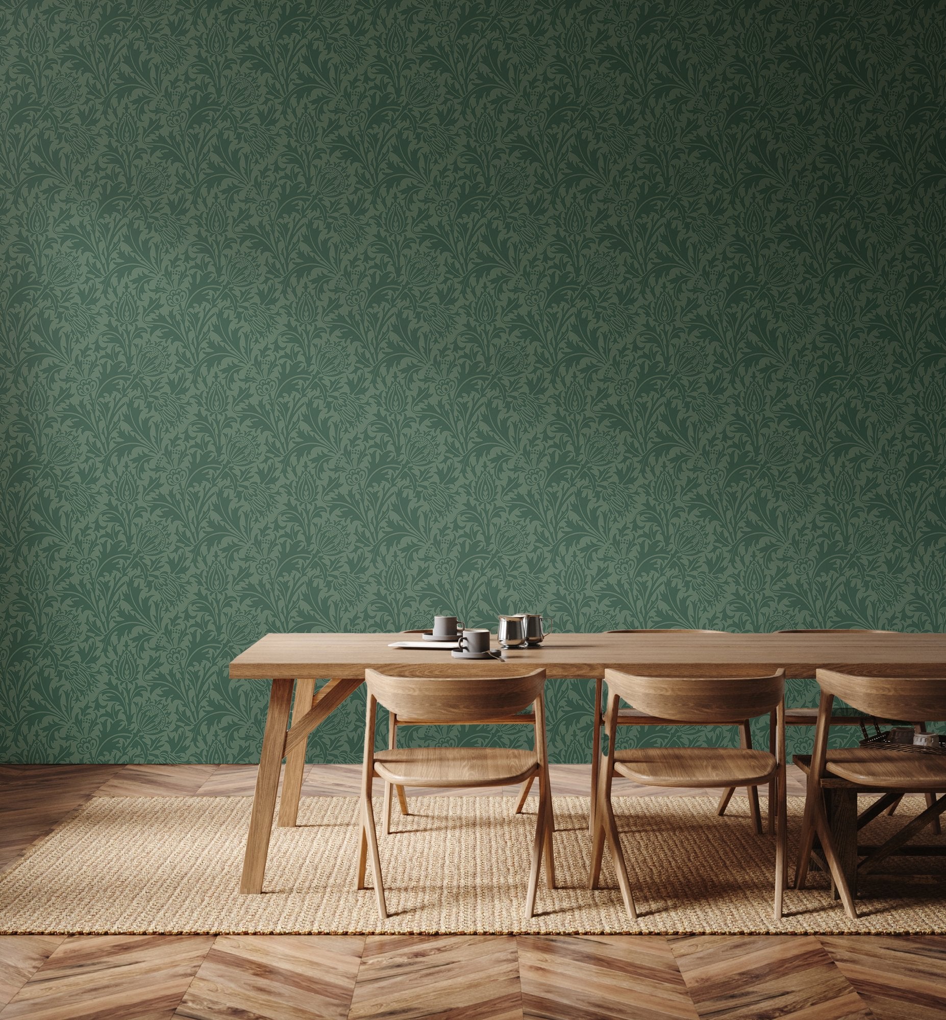HWA1525W Thistle Damask Forest Eden II Wallpaper by Hoopla Walls