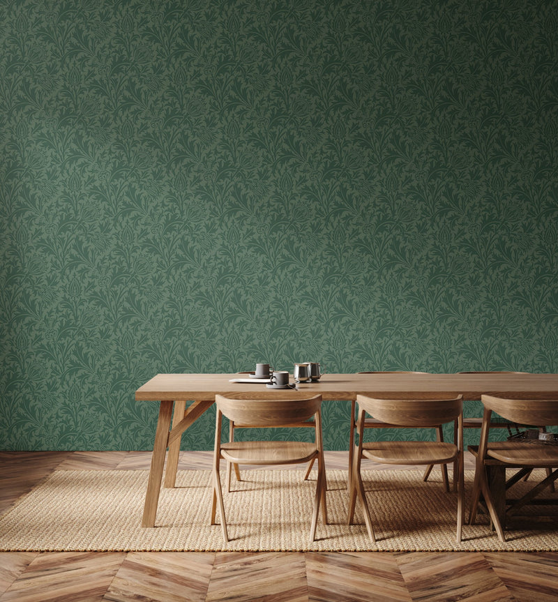 HWA1525W Thistle Damask Forest Eden II Wallpaper by Hoopla Walls