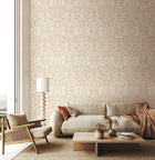 HWA1526W Blackthorn Damask Linen Mix Eden II Wallpaper by Hoopla Walls