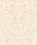 Blackthorn Damask Soft Coral & Straw Eden II Wallpaper by Hoopla Walls