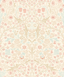 HWA1527W Blackthorn Damask Soft Coral & Straw Eden II Wallpaper by Hoopla Walls