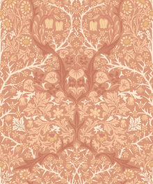 HWA1528W Blackthorn Damask Terracotta Eden II Wallpaper by Hoopla Walls