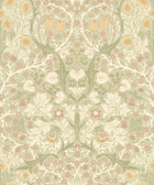 HWA1529W Blackthorn Damask Olive & Clay Eden II Wallpaper by Hoopla Walls