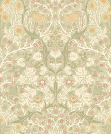 HWA1529W Blackthorn Damask Olive & Clay Eden II Wallpaper by Hoopla Walls