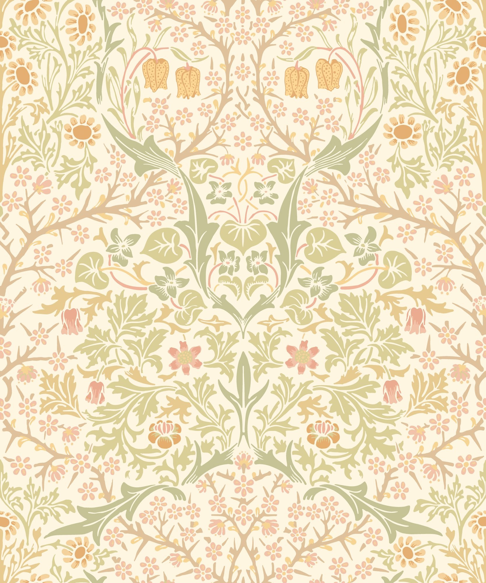 HWA1530W Blackthorn Damask Fresh Meadow Eden II Wallpaper by Hoopla Walls