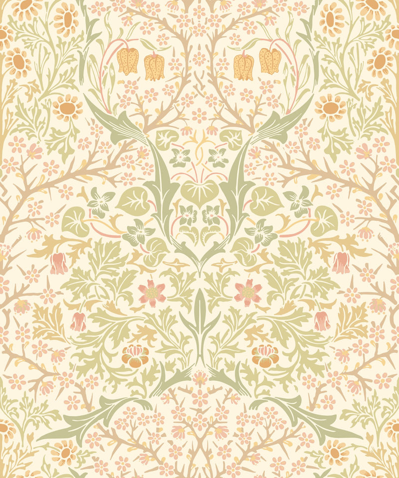 HWA1530W Blackthorn Damask Fresh Meadow Eden II Wallpaper by Hoopla Walls