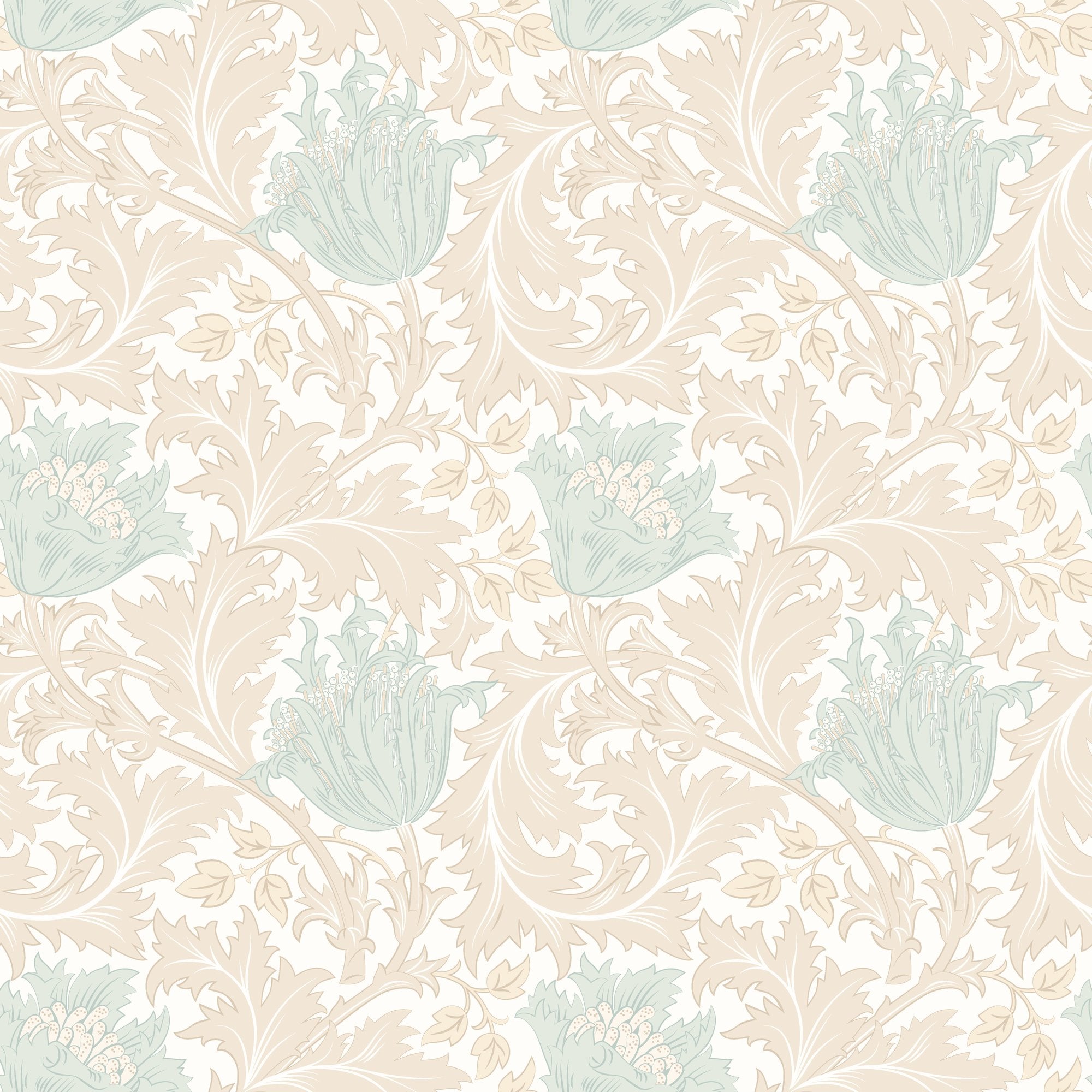 HWA1531W Tulip Trail Duck Egg Eden II Wallpaper by Hoopla Walls