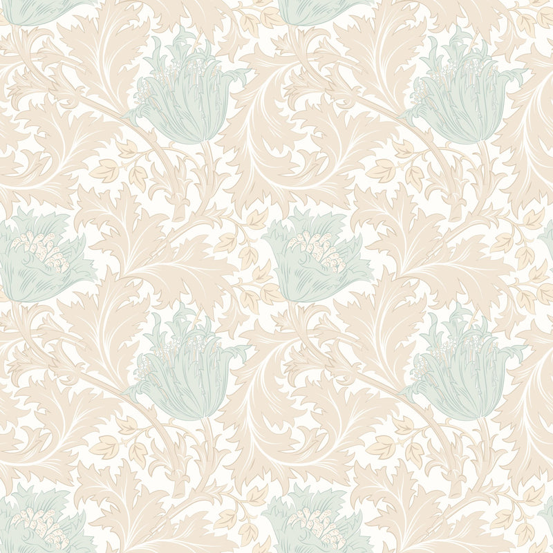HWA1531W Tulip Trail Duck Egg Eden II Wallpaper by Hoopla Walls