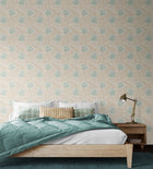 HWA1531W Tulip Trail Duck Egg Eden II Wallpaper by Hoopla Walls