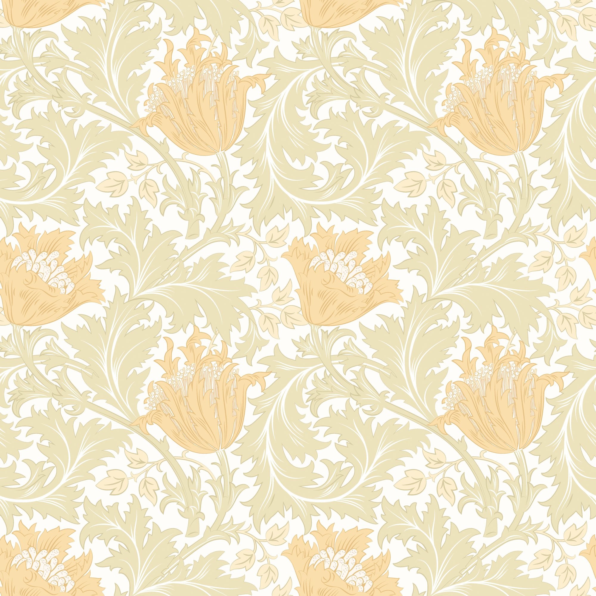 HWA1532W Tulip Trail Soft Gold Eden II Wallpaper by Hoopla Walls