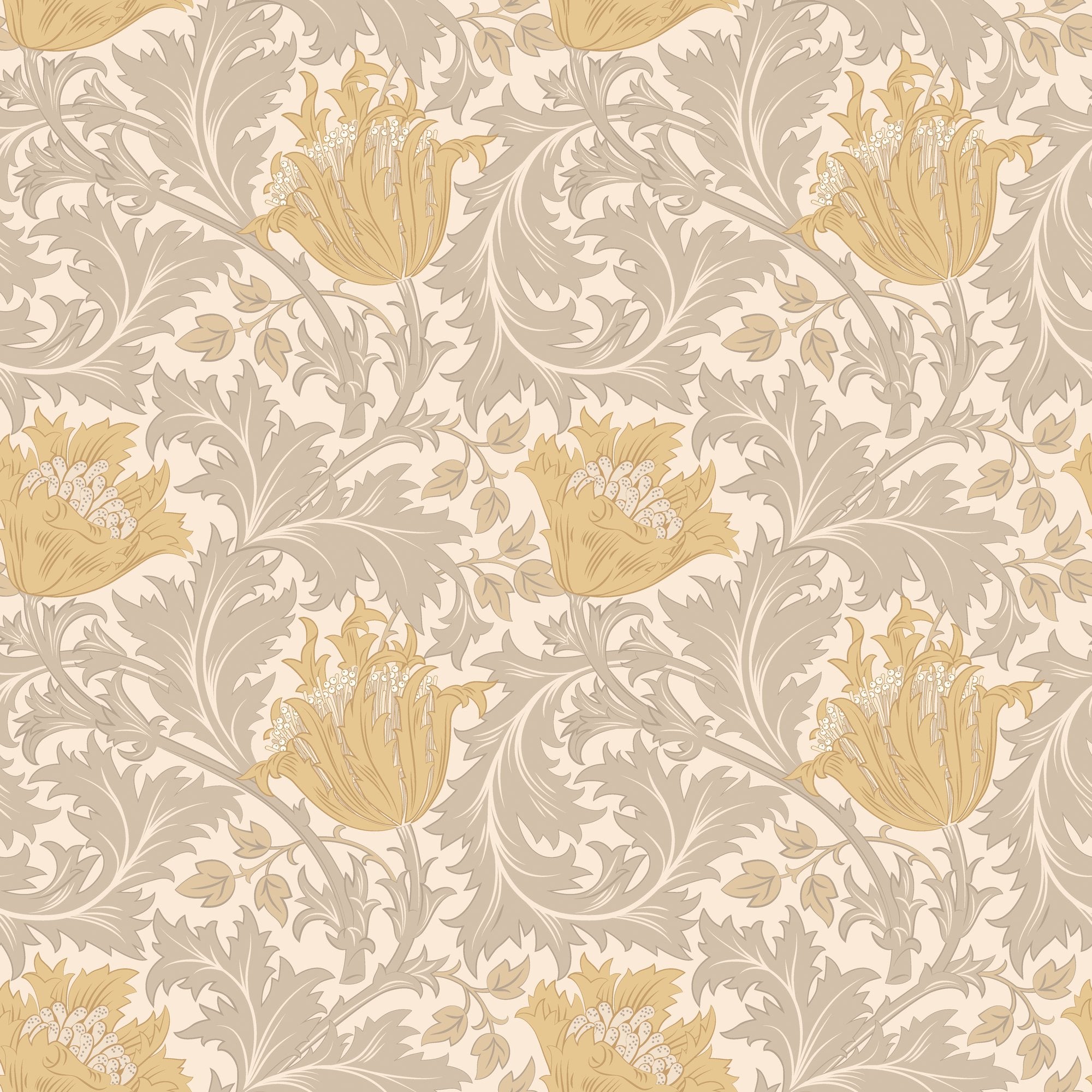 HWA1533W Tulip Trail Ochre Eden II Wallpaper by Hoopla Walls