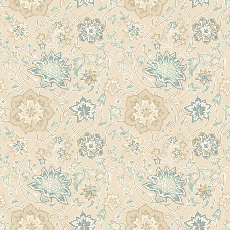Arden Trail Soft Petrol New Heritage Wallpaper by Hoopla Walls
