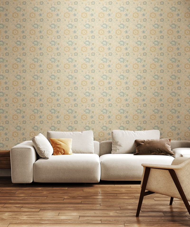 Arden Trail Soft Petrol New Heritage Wallpaper by Hoopla Walls