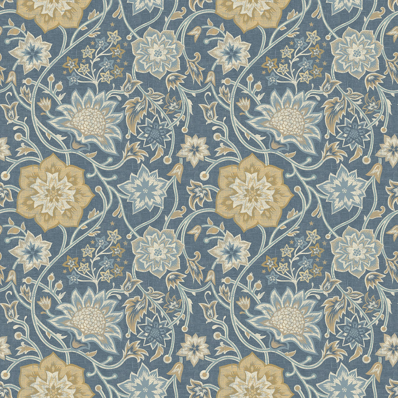 Arden Trail Navy New Heritage Wallpaper by Hoopla Walls