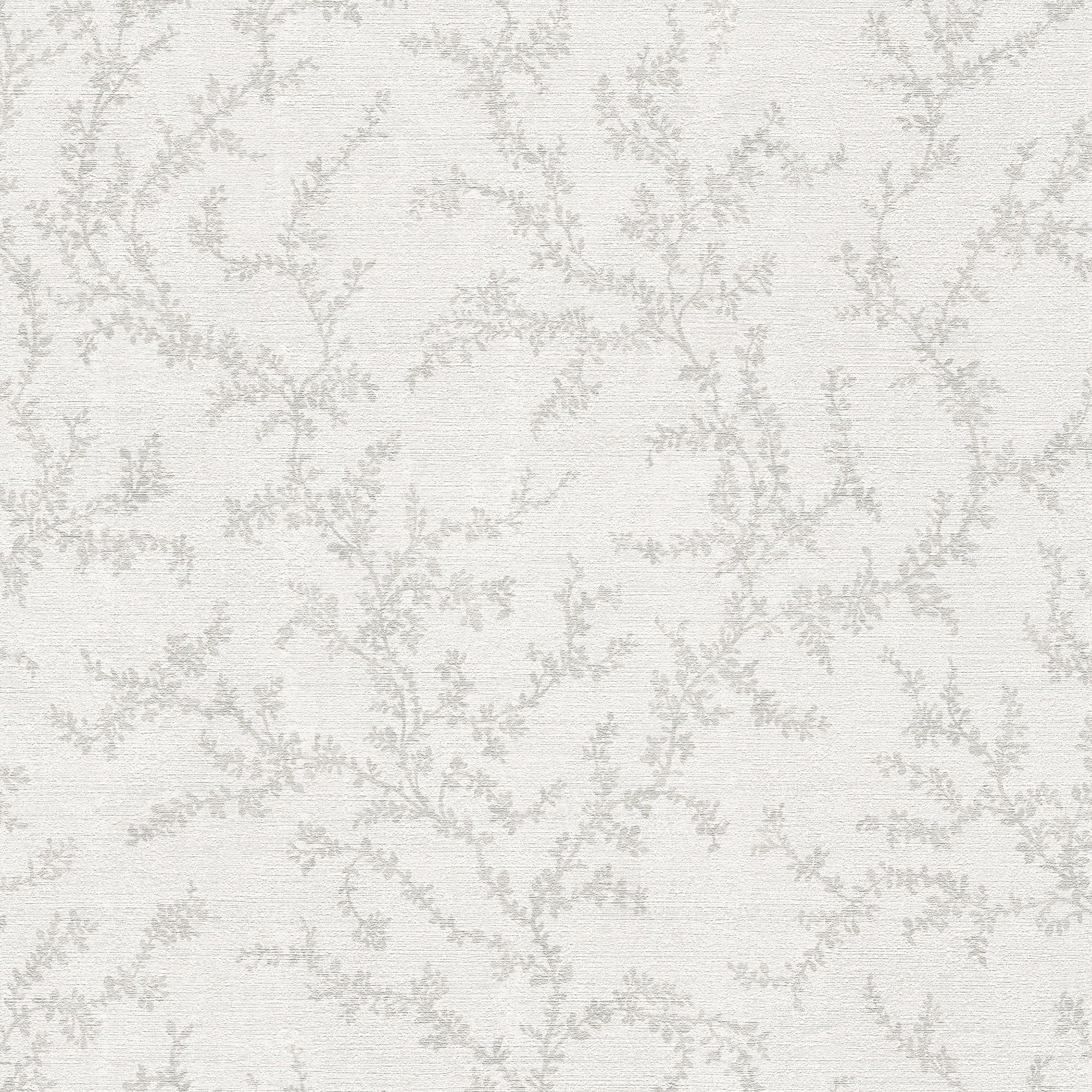 Trailing Vines Motif Silver Grey Hygge Home Wallpaper by Galerie