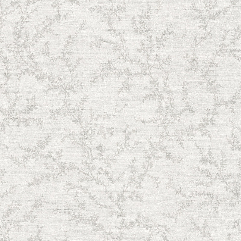 Trailing Vines Motif Silver Grey Hygge Home Wallpaper by Galerie