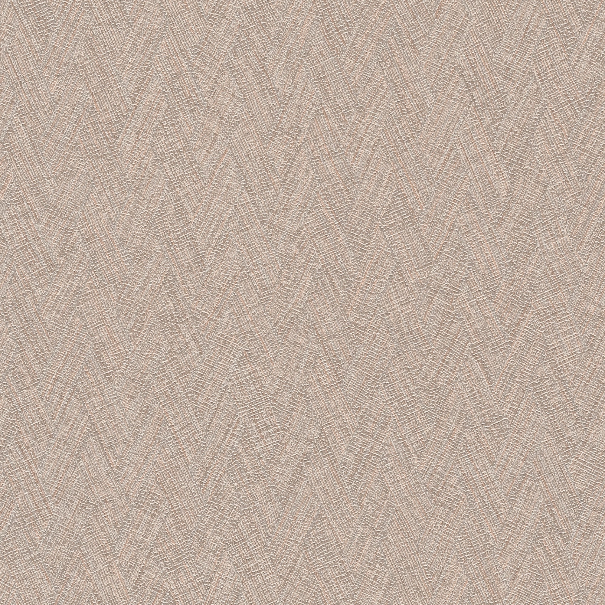 Herringbone Weave Motif Bronze Brown and Beige Hygge Home Wallpaper by Galerie