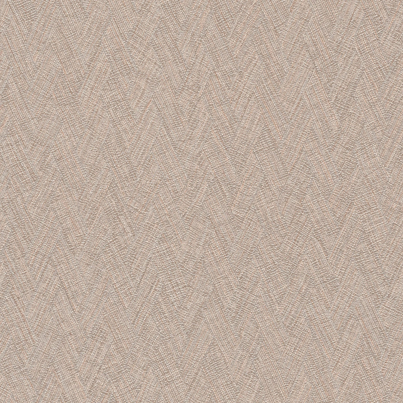 Herringbone Weave Motif Bronze Brown and Beige Hygge Home Wallpaper by Galerie