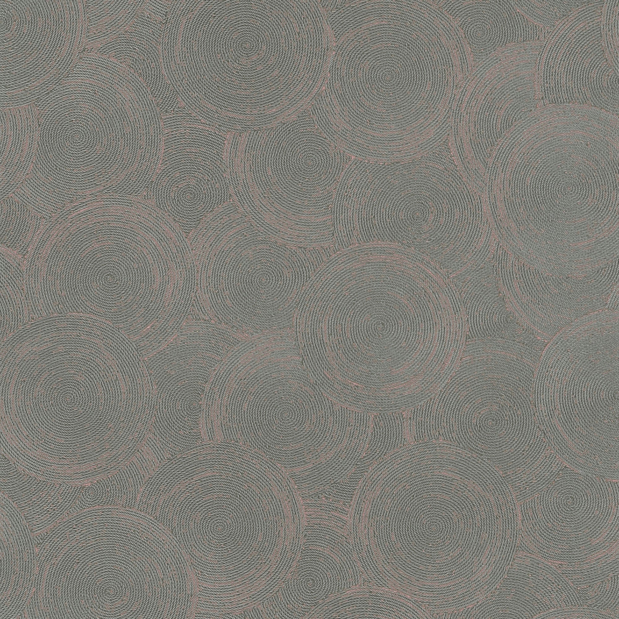 Stone Circles Motif Green and Rose Gold Hygge Home Wallpaper by Galerie
