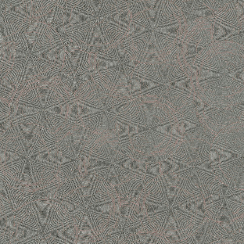 Stone Circles Motif Green and Rose Gold Hygge Home Wallpaper by Galerie
