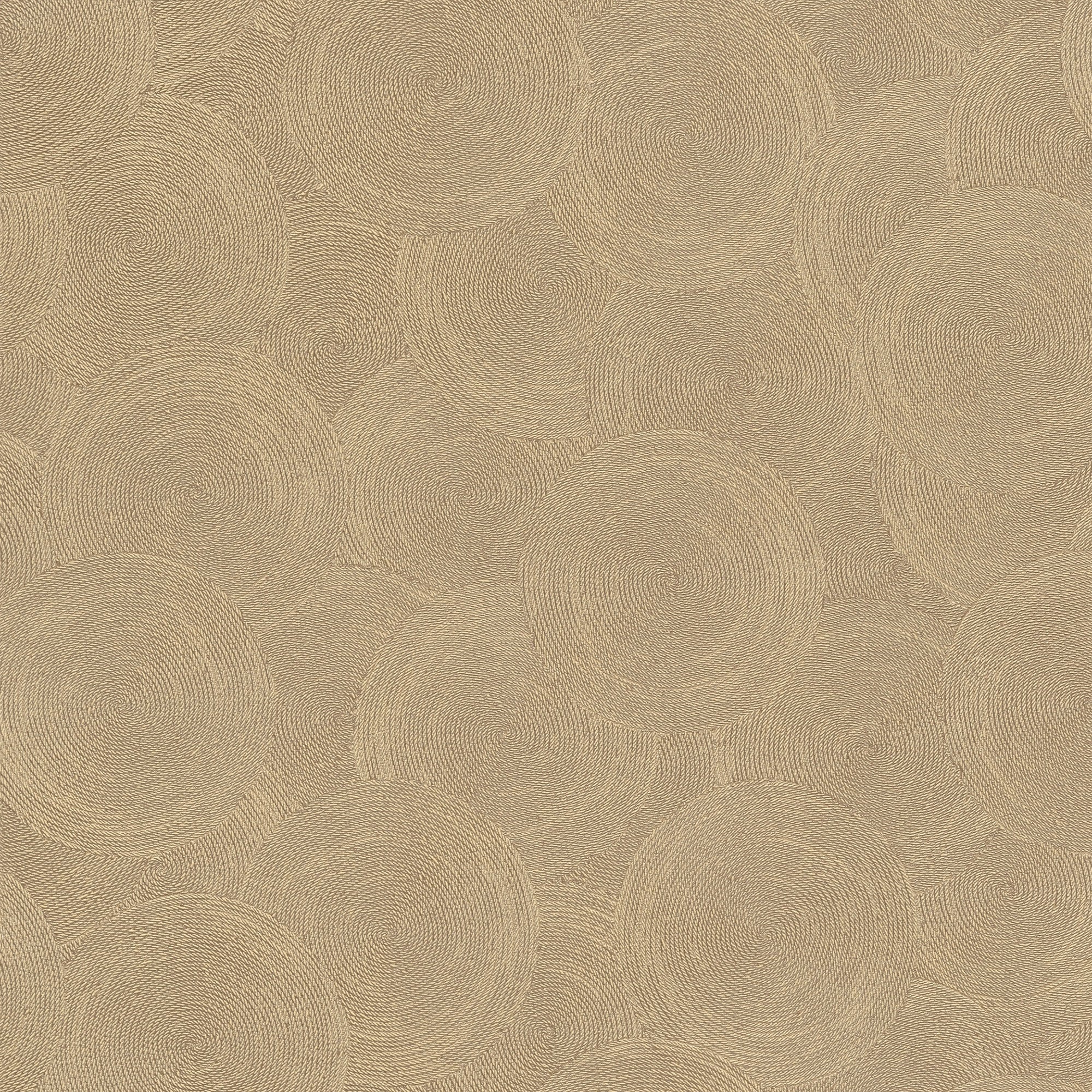 Stone Circles Motif Bronze Brown and Gold Hygge Home Wallpaper by Galerie