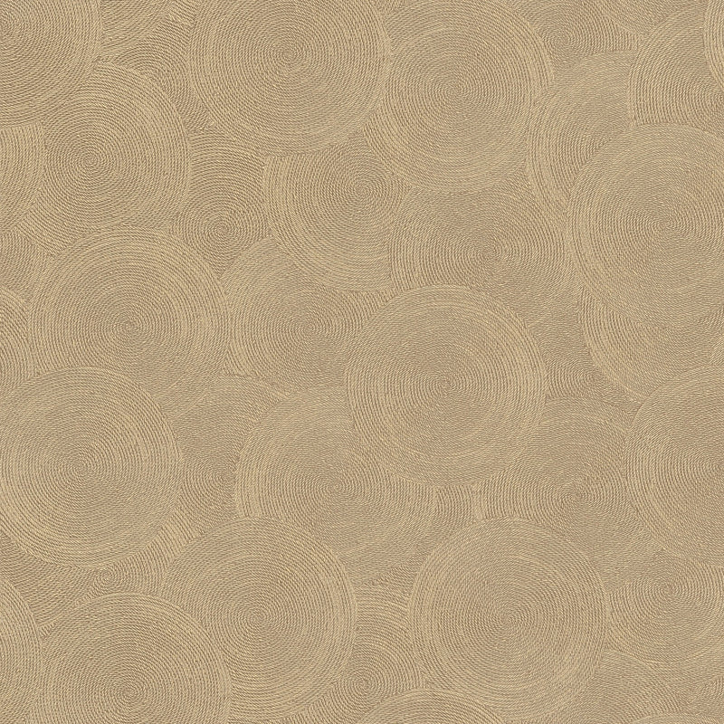 Stone Circles Motif Bronze Brown and Gold Hygge Home Wallpaper by Galerie