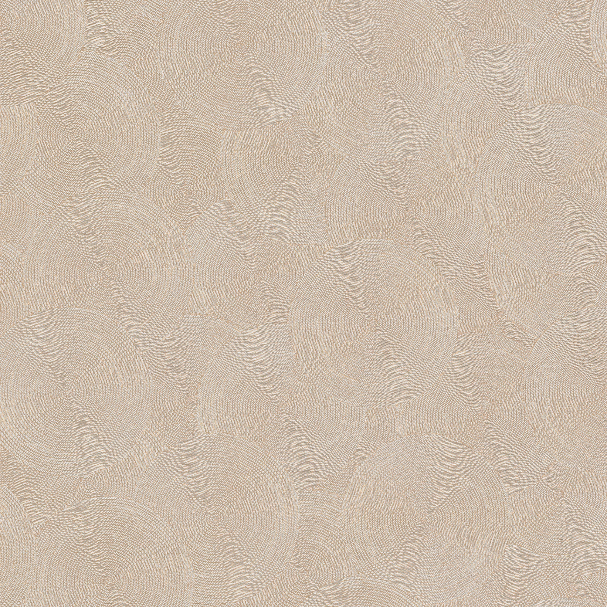 Stone Circles Motif Bronze Brown and Gold Hygge Home Wallpaper by Galerie