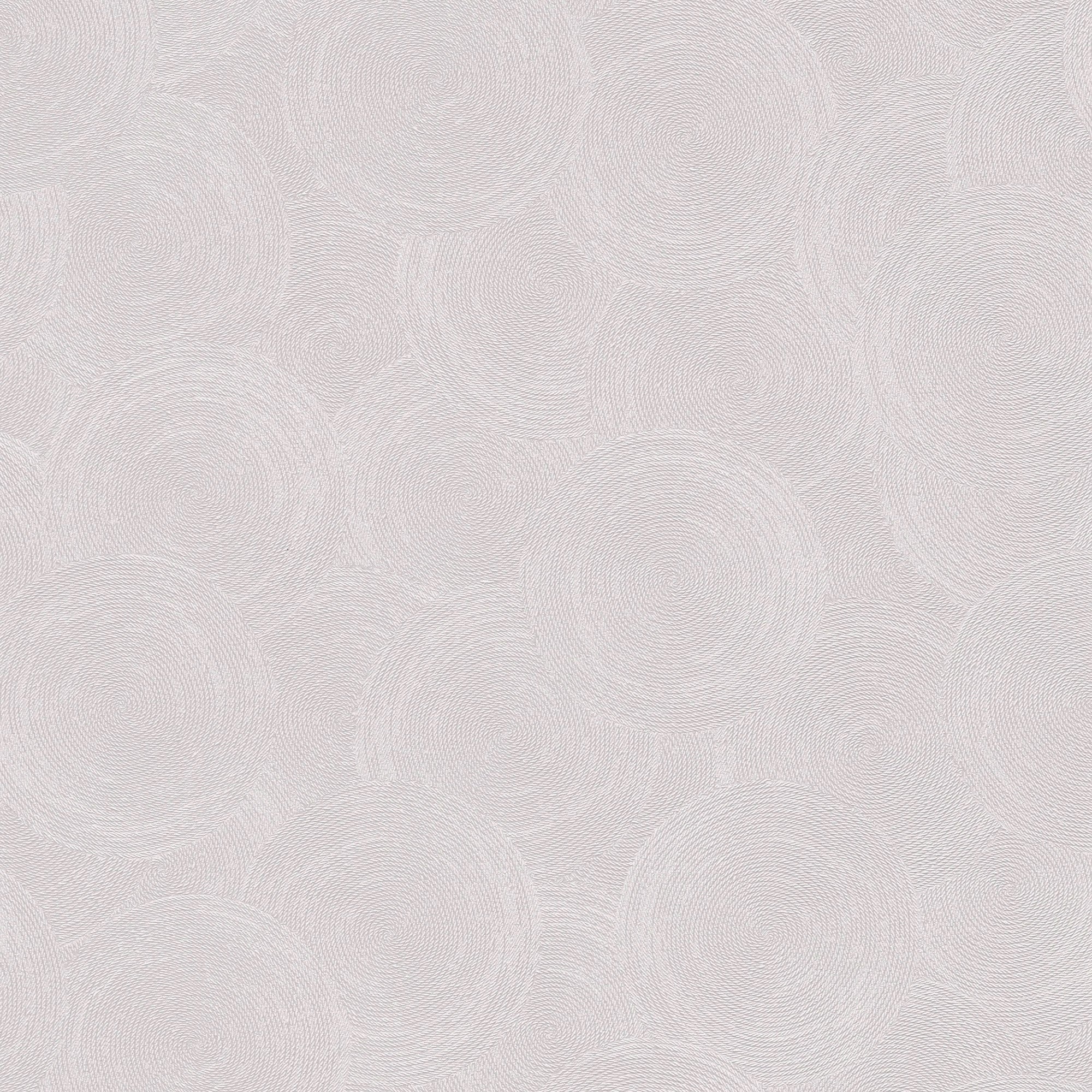 Stone Circles Motif Cream and Silver Grey Hygge Home Wallpaper by Galerie