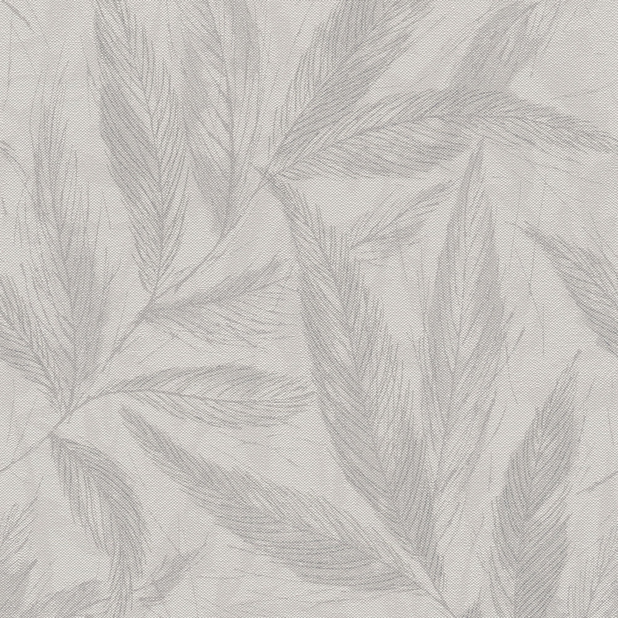 Fern Weave Motif Silver Grey Hygge Home Wallpaper by Galerie