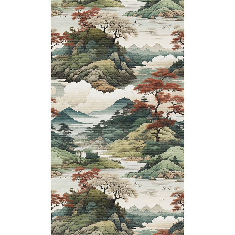 HZ62083M Misty Mountains Beige Brown Green Mural by Galerie