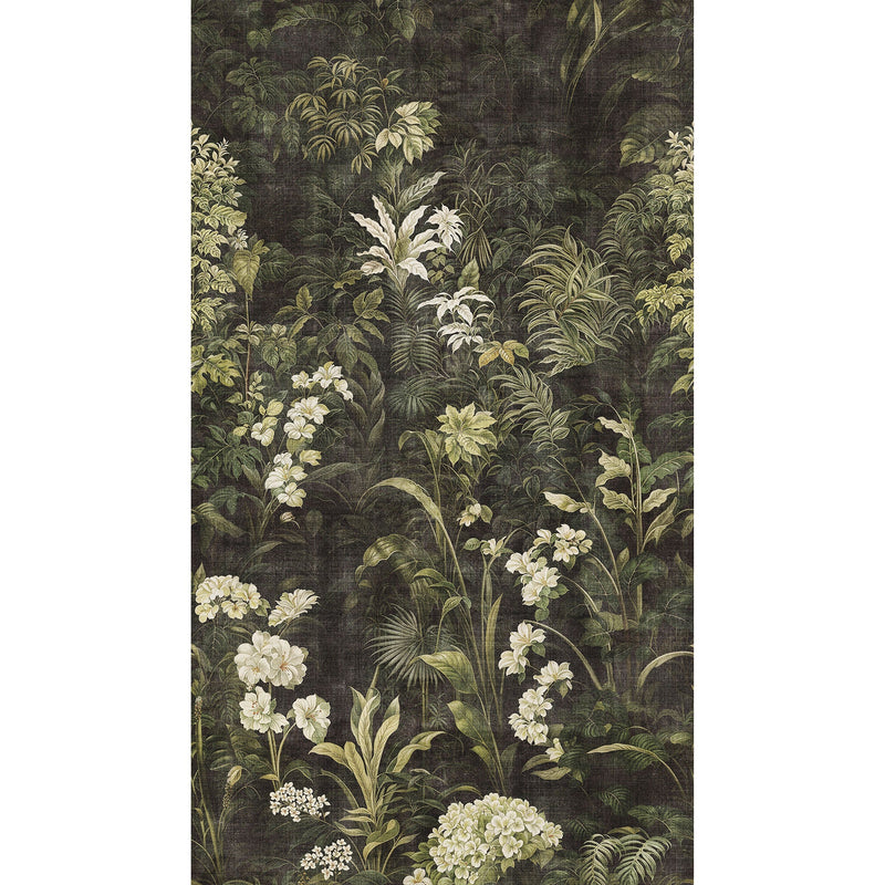 HZ62084M Foliage Cream Grey Green Mural by Galerie