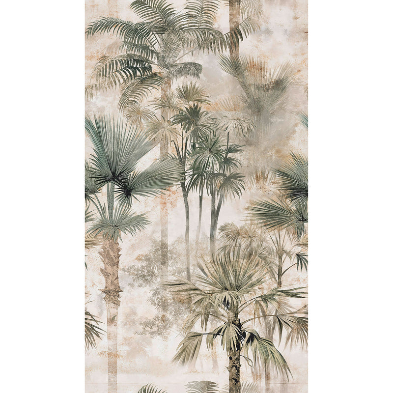 HZ62086M Palm Serenity Beige Cream Green Mural by Galerie
