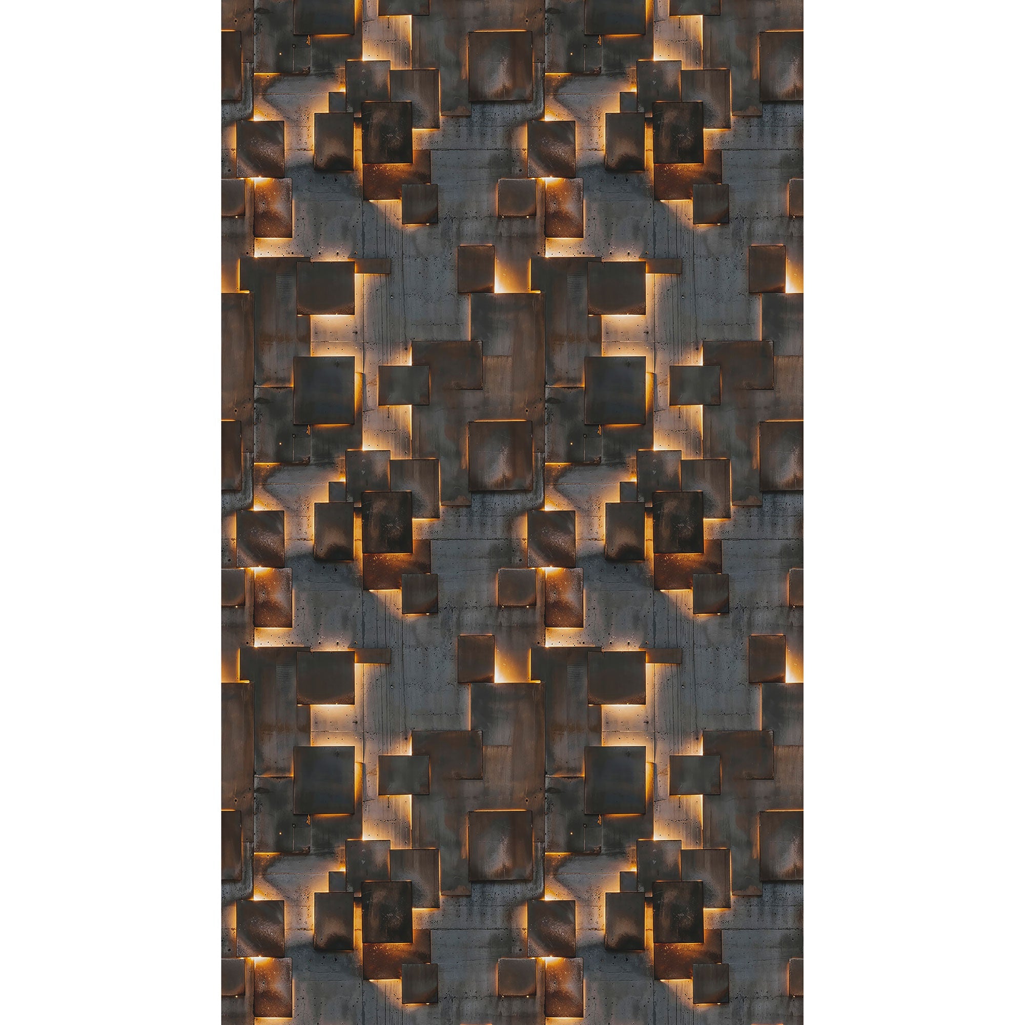 HZ62089M Geometric Glow Brown Yellow Grey Mural by Galerie