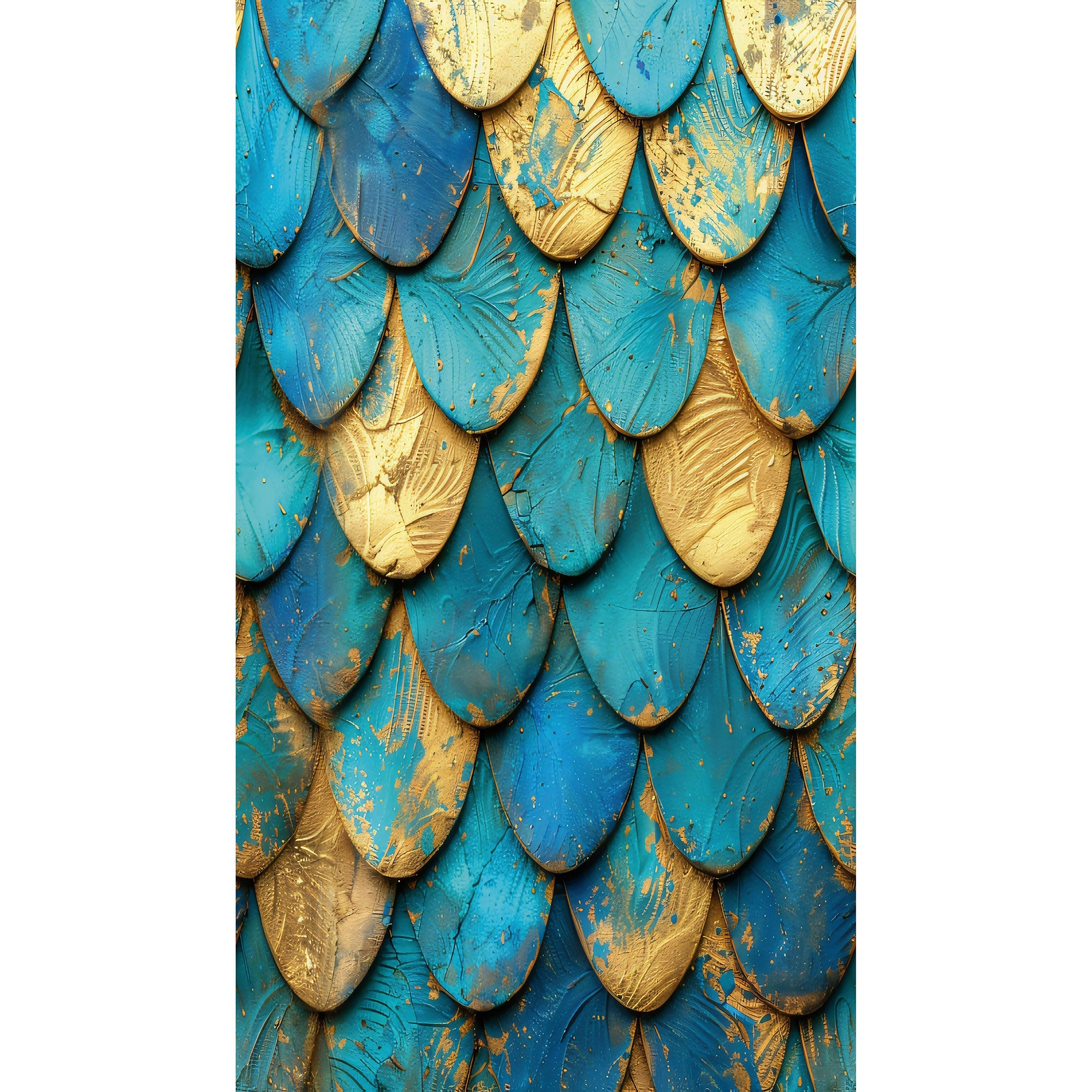 HZ62092M Blue Scales Blue Yellow Mural by Galerie