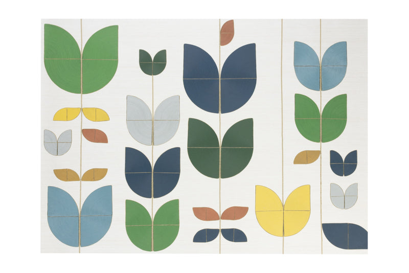 Happy Flowers Cobalt Wallpaper by Christopher Farr Cloth