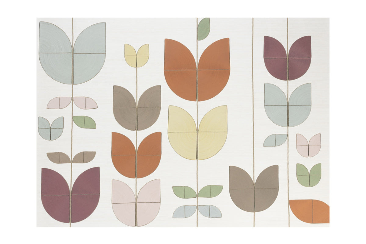 Happy Flowers Rust Wallpaper by Christopher Farr Cloth