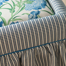 134063 Pepita Stripe Idyllic Sky/Linen Fabric by Harlequin