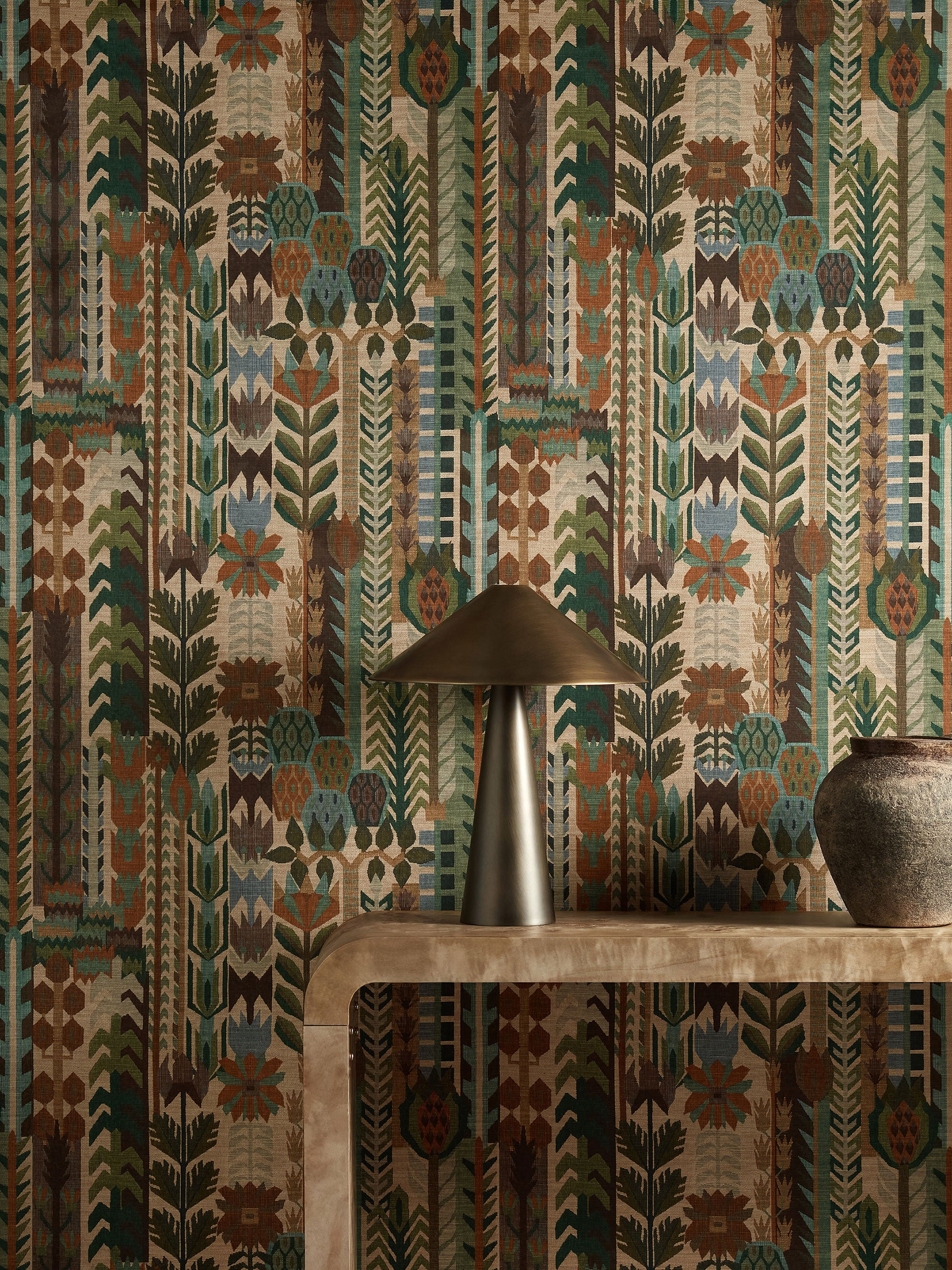 HFUP113356 Kuparr Evergreen/Terracotta Wallpaper by Harlequin