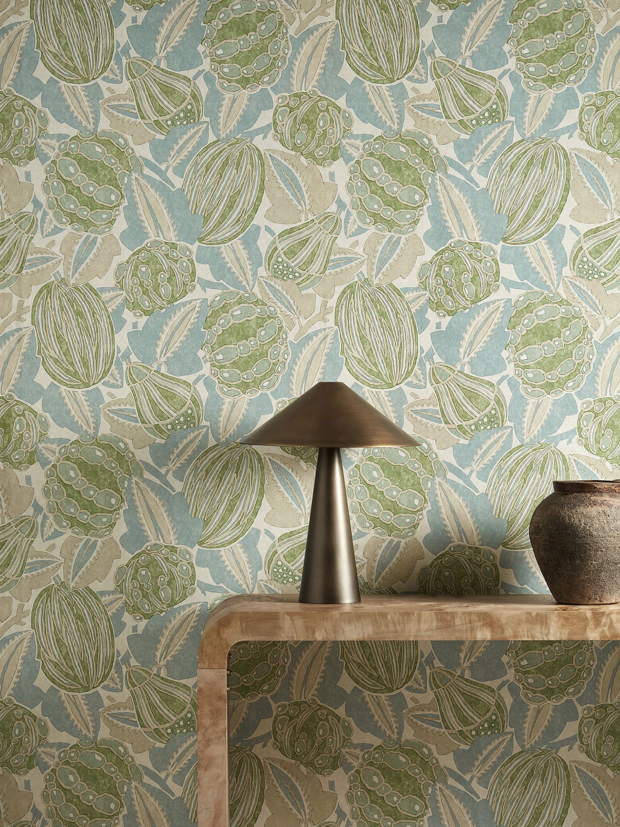 HFUP113358 Zenith Pine/Seaglass Wallpaper by Harlequin