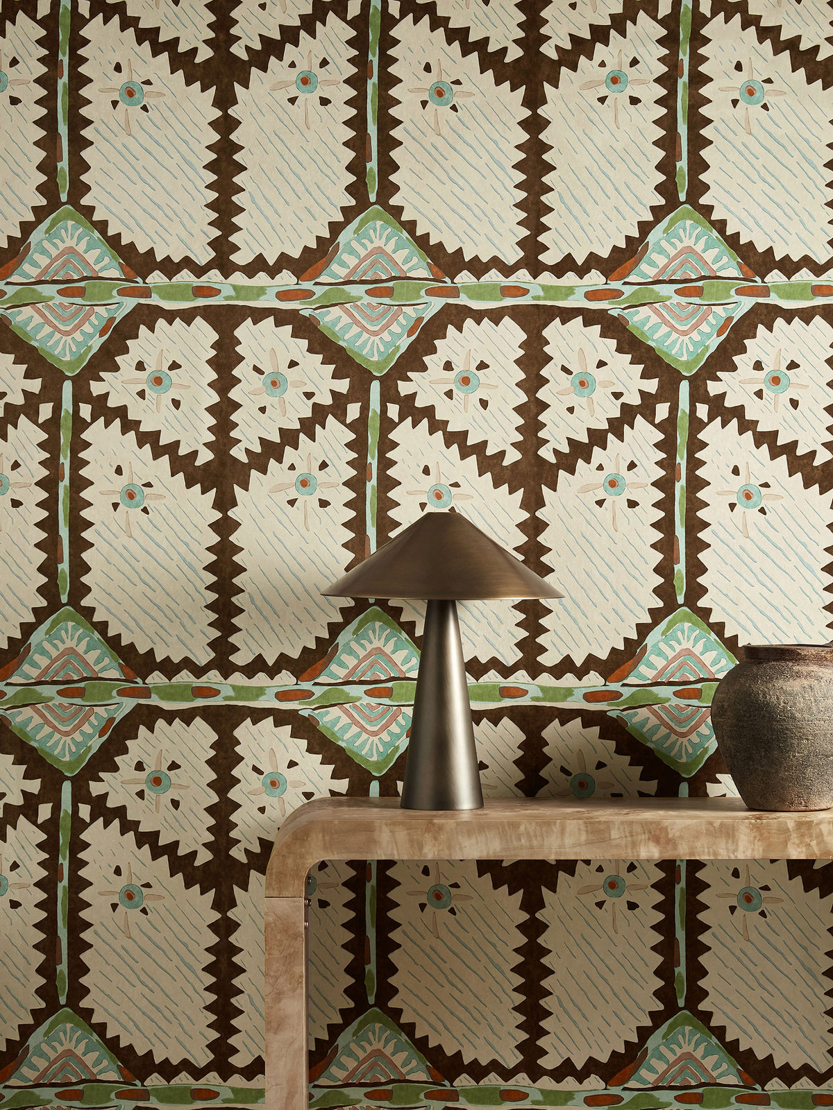 Brocha Beechwood/Lagoon Zamora Wallpaper by Harlequin
