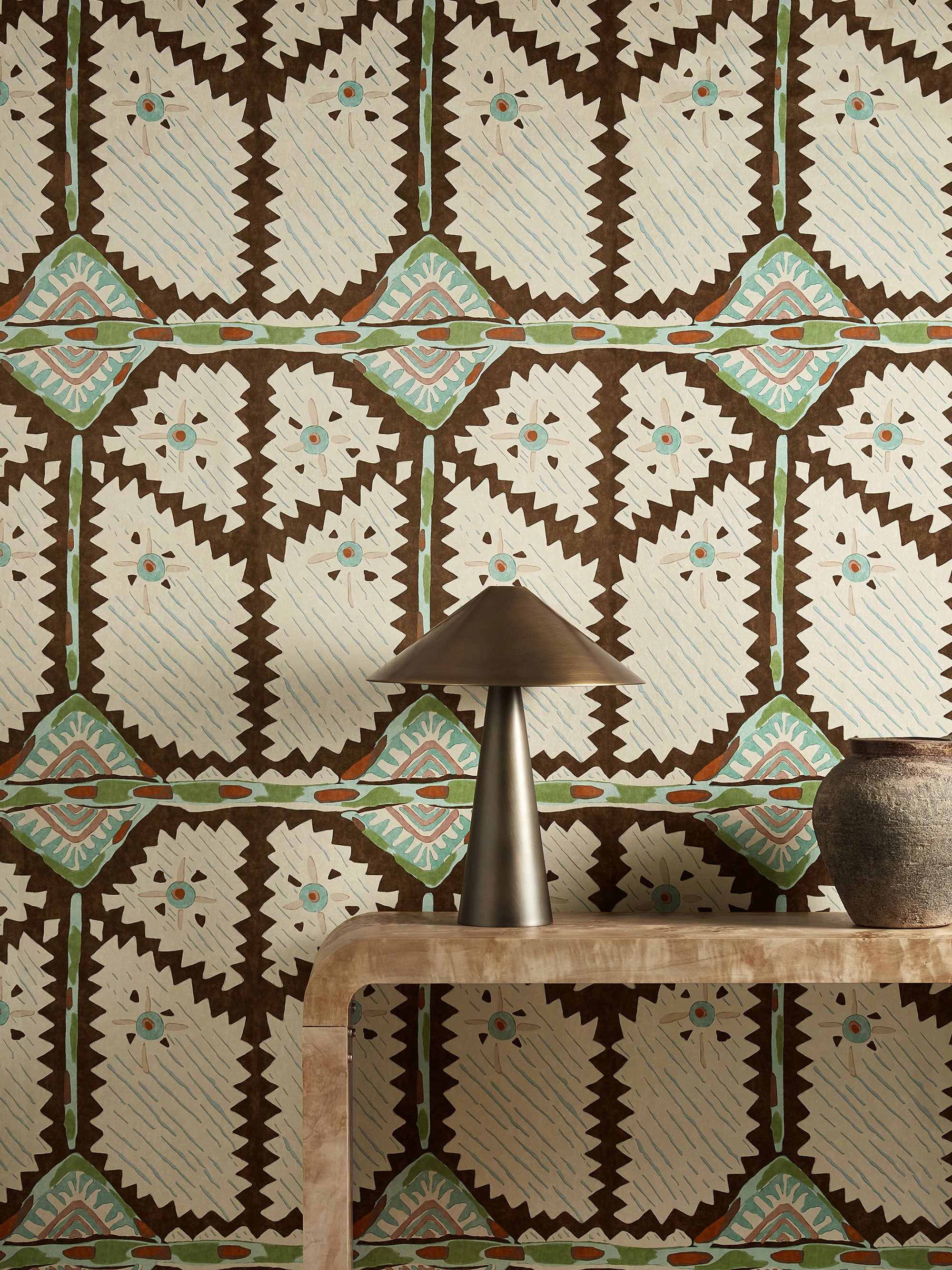 HFUP113361 Brocha Beechwood/Lagoon Wallpaper by Harlequin