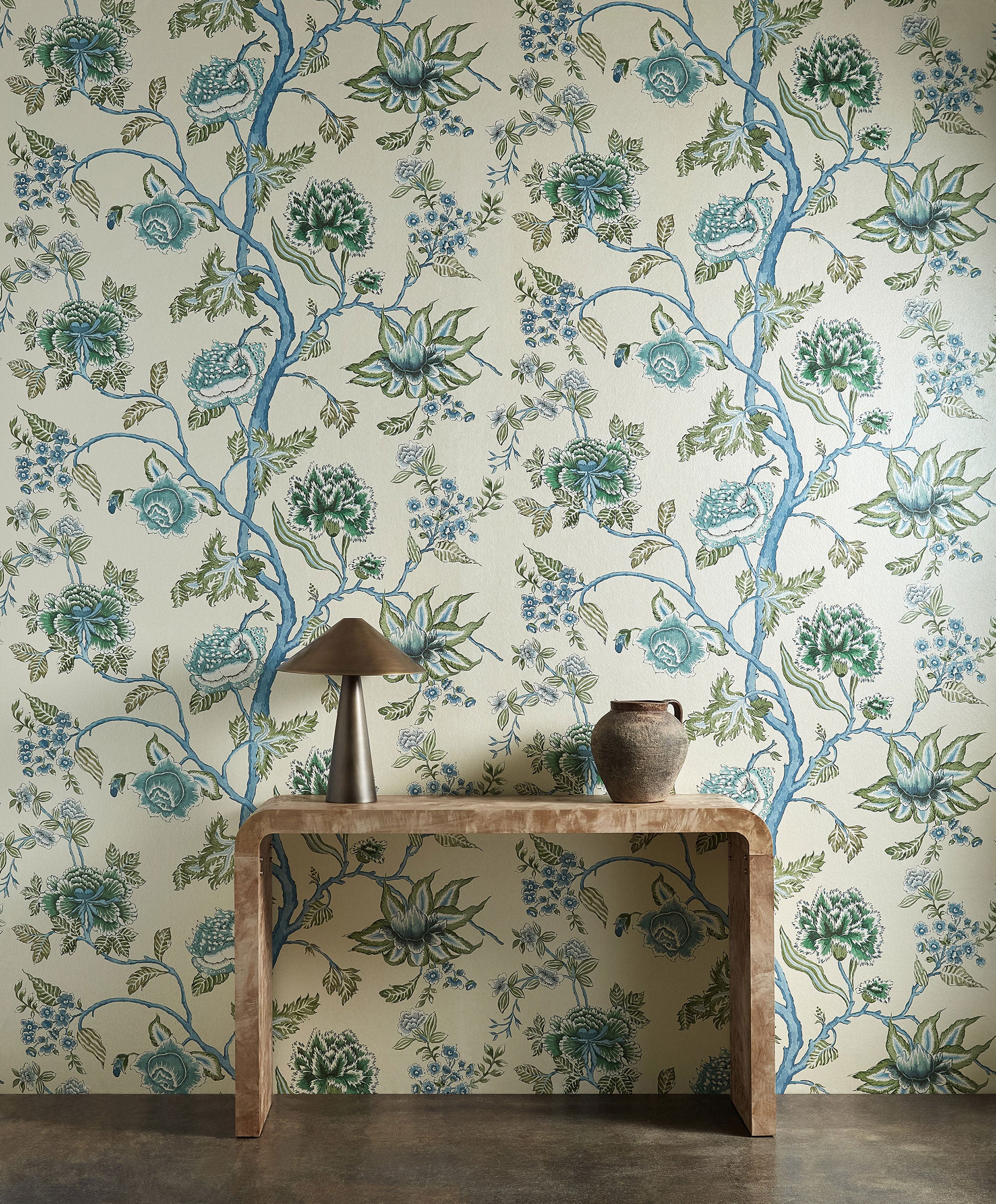 HFUP113374 Indienne Cornflower/Pine Wallpaper by Harlequin