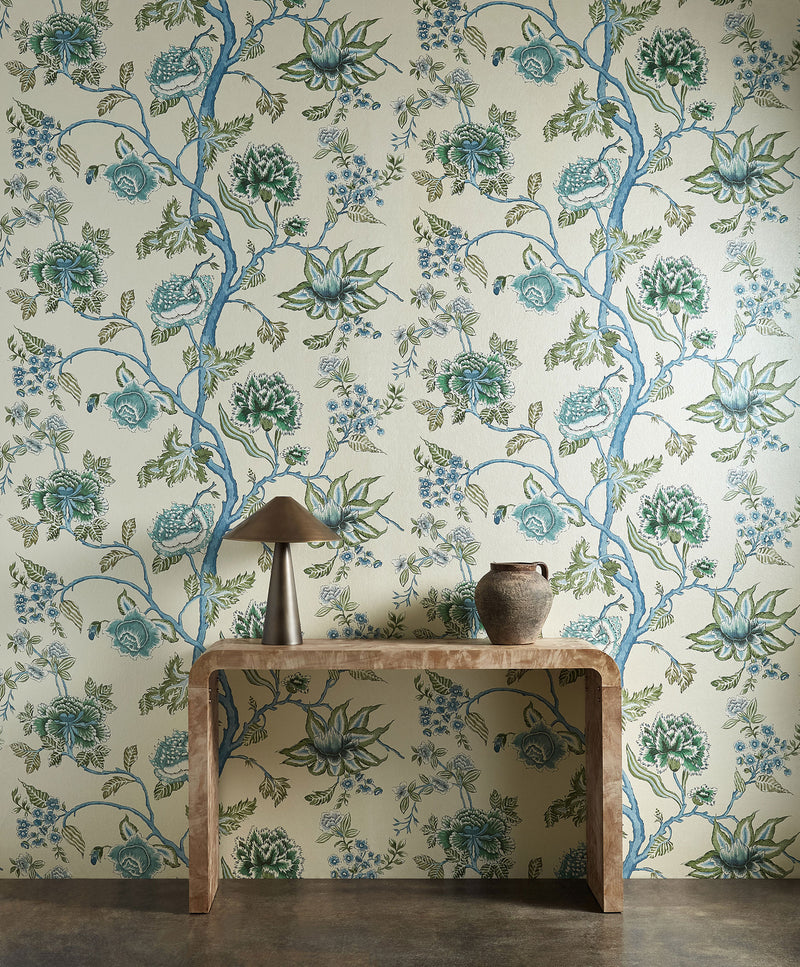 HFUP113374 Indienne Cornflower/Pine Wallpaper by Harlequin