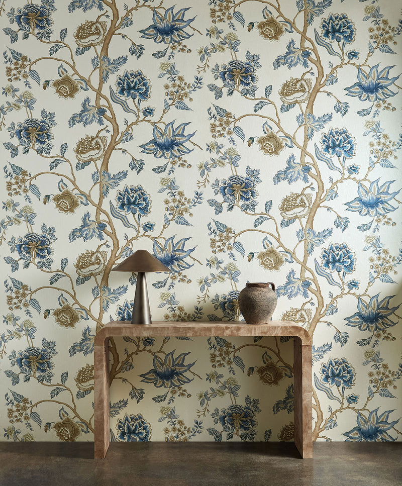 Indienne Indigo/Birch Zamora Wallpaper by Harlequin