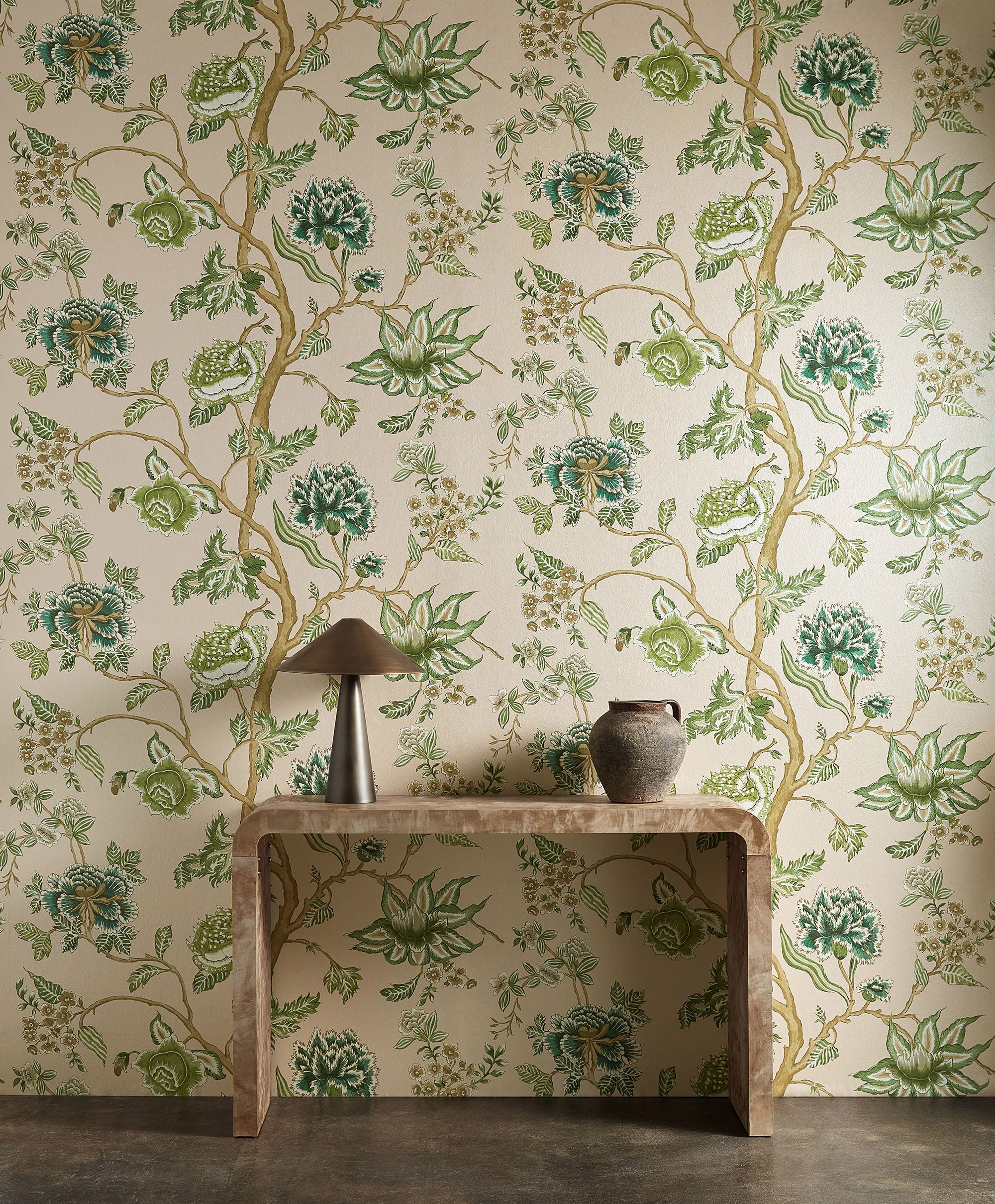 HFUP113376 Indienne Blush/Forest Wallpaper by Harlequin