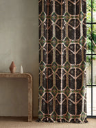 121346 Brocha Blush/Charcoal Zamora Fabric by Harlequin