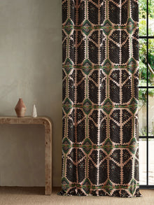 121346 Brocha Blush/Charcoal Zamora Fabric by Harlequin