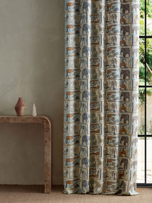 134781 Kantha Azul/Paprika Zamora Fabric by Harlequin