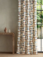 134786 Lineas Spice/Terracotta/Midnight Zamora Fabric by Harlequin