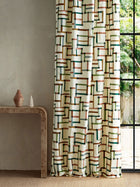 134787 Lineas Forest/Azul/Blush Zamora Fabric by Harlequin